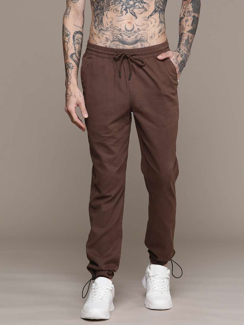 Buy The Roadster Life Co. Men Slim Fit Pure Cotton Joggers Trousers Trousers for Men 26332656 Myntra