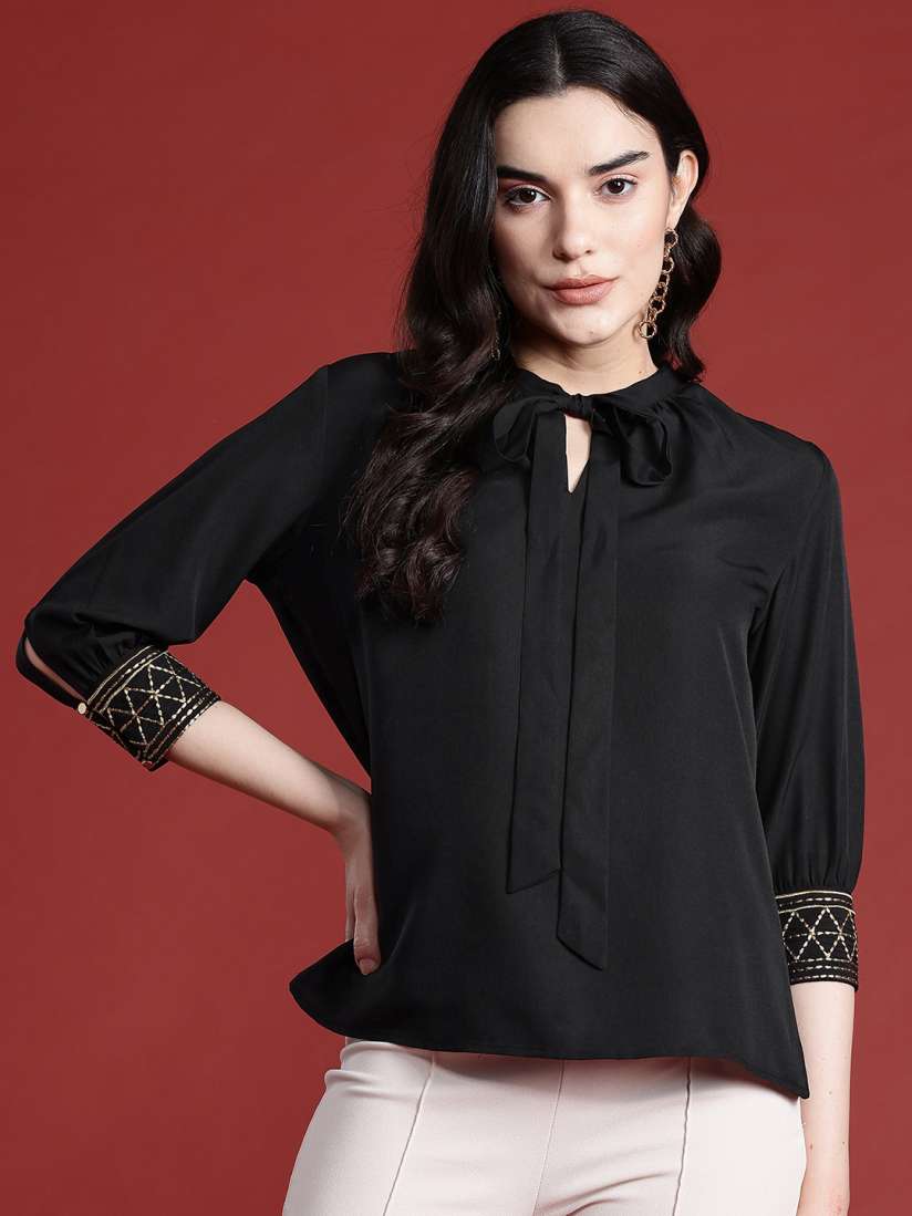 Buy all about you Tie Up Neck Top Tops for Women 26334528 Myntra