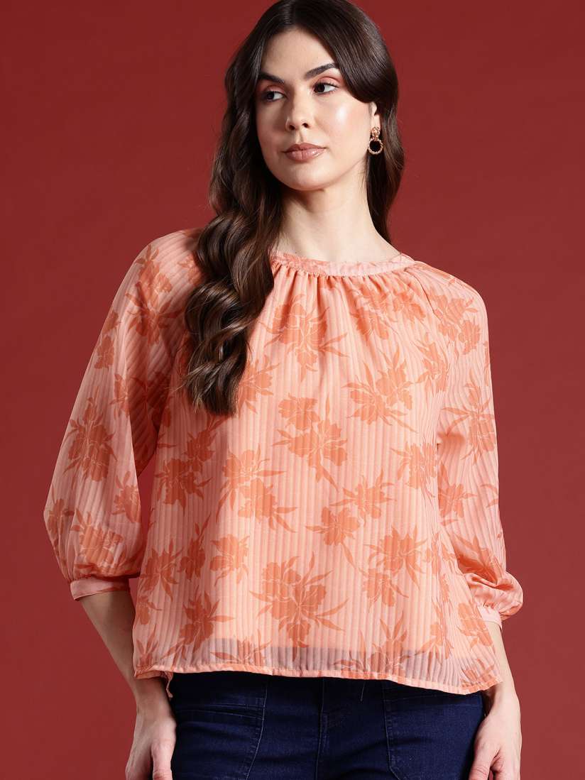 Floral print raglan sleeve pullover clearance