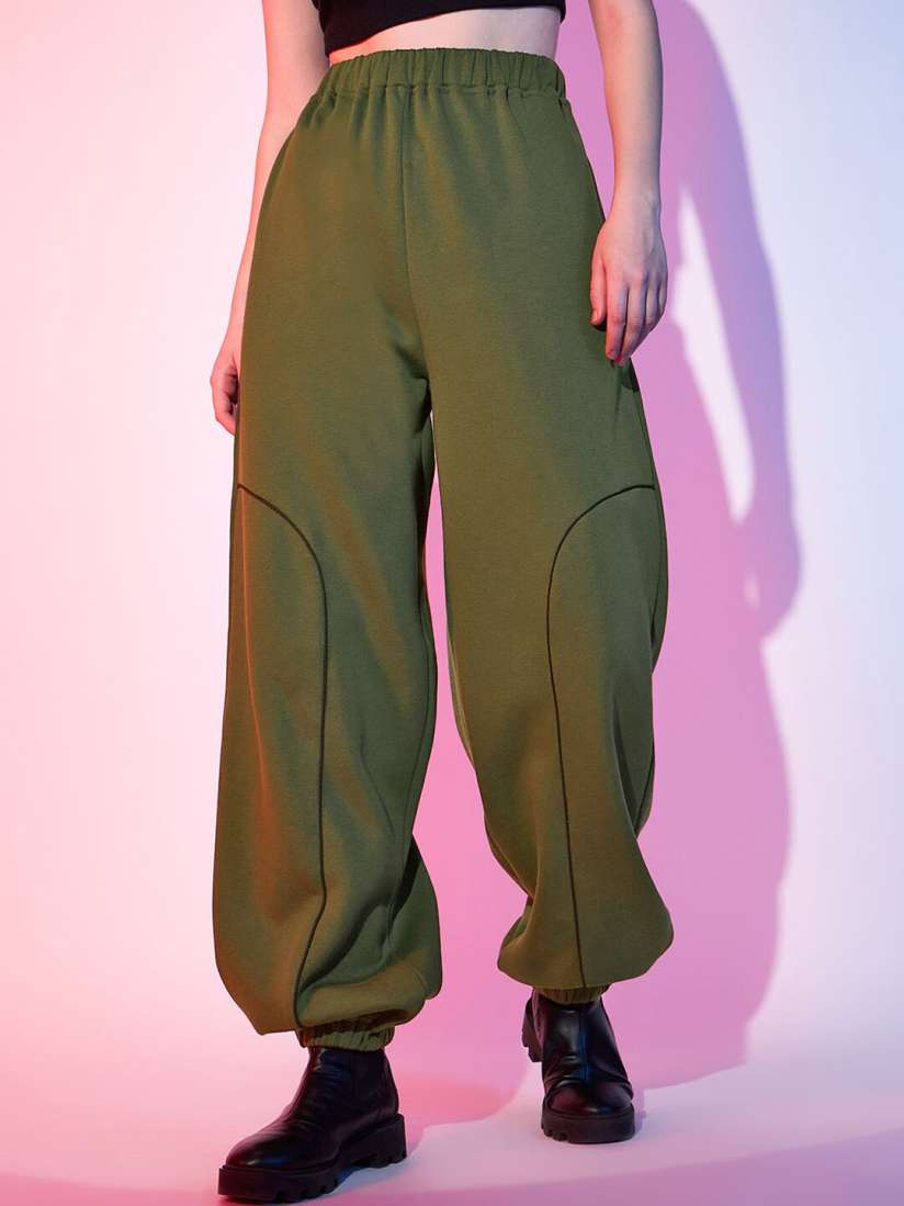 Buy STREET 9 Women Olive Green Loose Fit Joggers Trousers for Women 26337770 Myntra