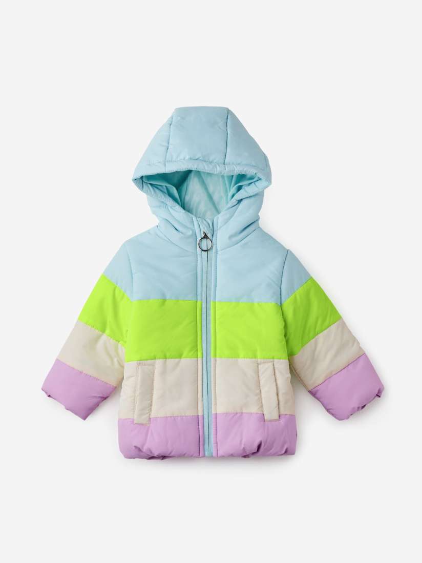 Buy The Souled Store Infant Girls Colourblocked Lightweight Hooded Puffer Jacket Jackets for Girls 26339174 Myntra