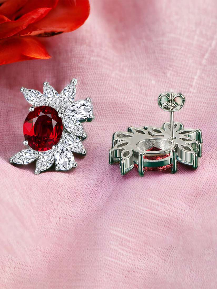 Buy Designs You Silver Plated Contemporary Stud Earrings Earrings for Women 26348792 Myntra