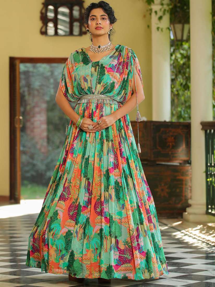 Silk ethnic gown deals