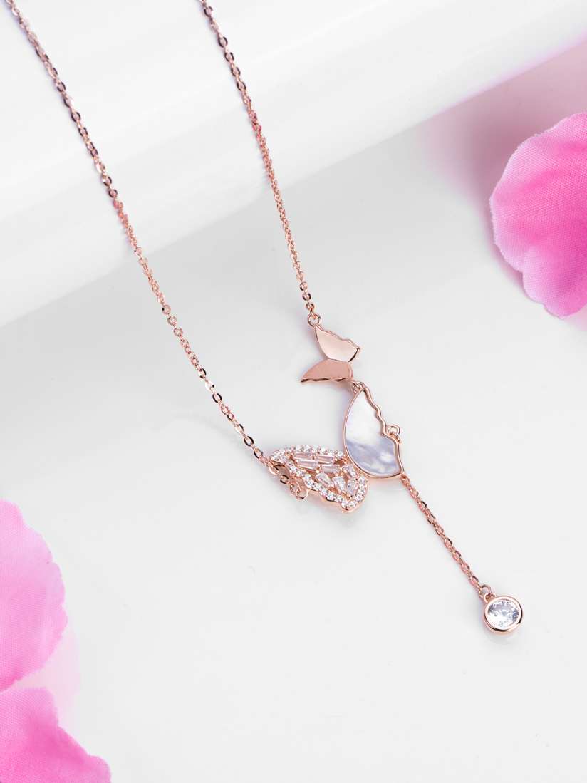 Buy Zavya 925 Sterling Silver Rose Gold Plated Necklace Necklace and Chains for Women 26351454 Myntra