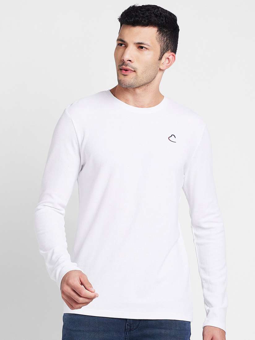 Being Human Polo Neck T Shirts White Being Human Long Sleeve T