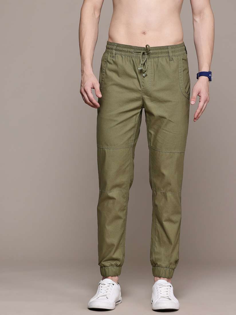 Buy The Roadster Lifestyle Co. Men Pure Cotton Regular Fit Joggers Trousers for Men 26362108 Myntra