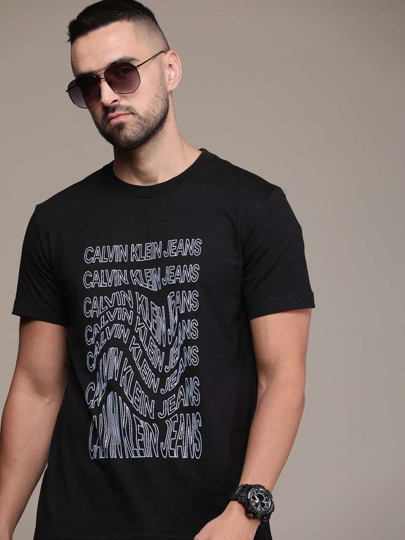 Buy Calvin Klein Jeans Brand Logo Pure Cotton T shirt Tshirts for Men 26362732 Myntra