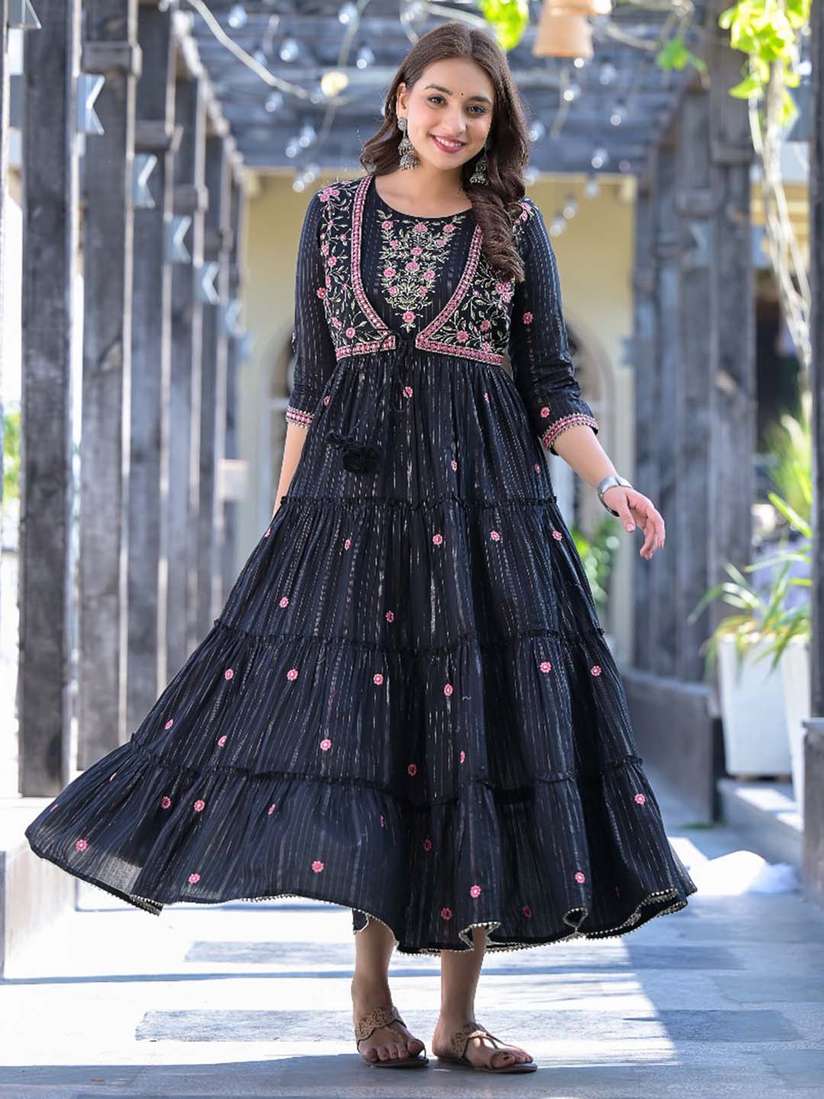 Embroidered Dress Black Flare Lace Dresses Embroidered Fit Flare Dress