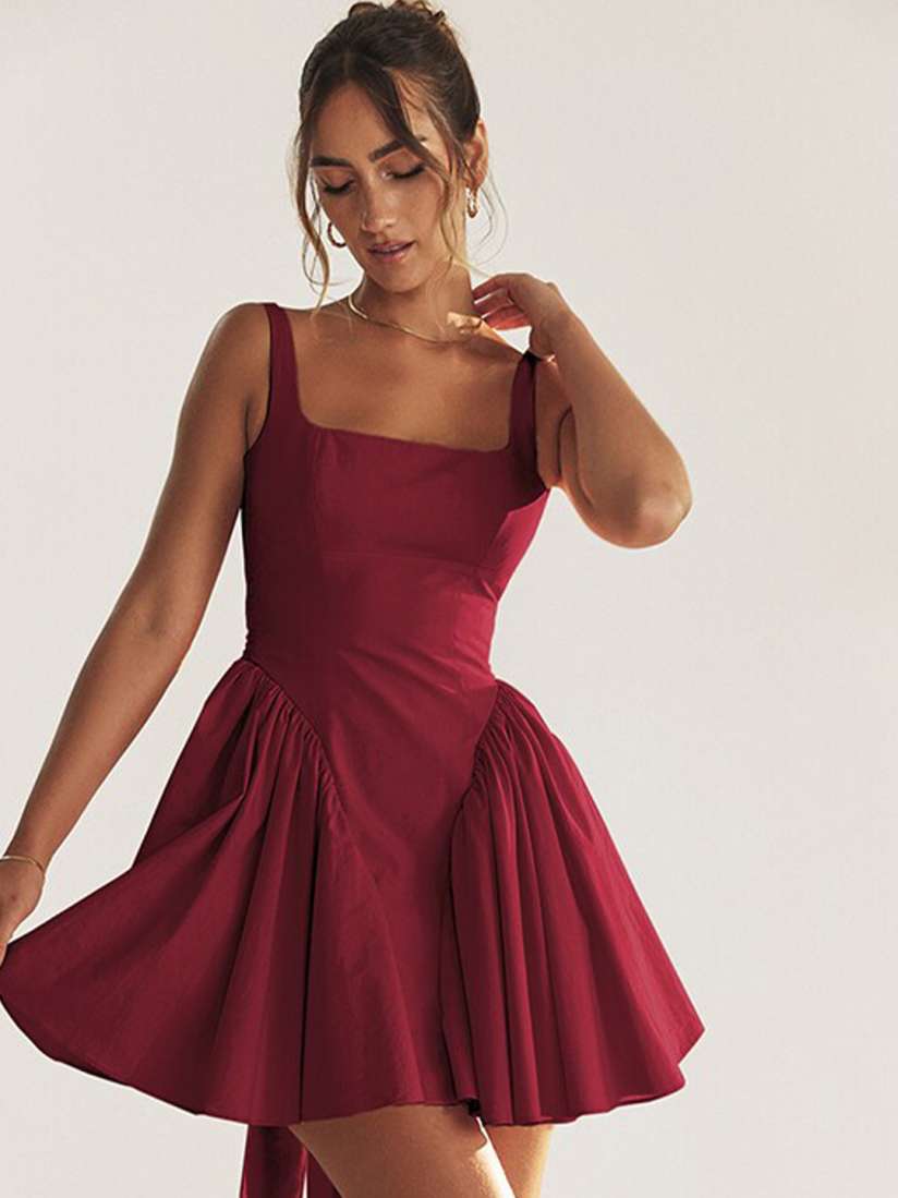 Red fit and flare mini dress on sale