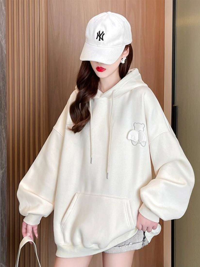 Buy StyleCast Beige Hooded Drop Shoulder Sleeves Longline Sweatshirt Sweatshirts for Women 26370522 Myntra