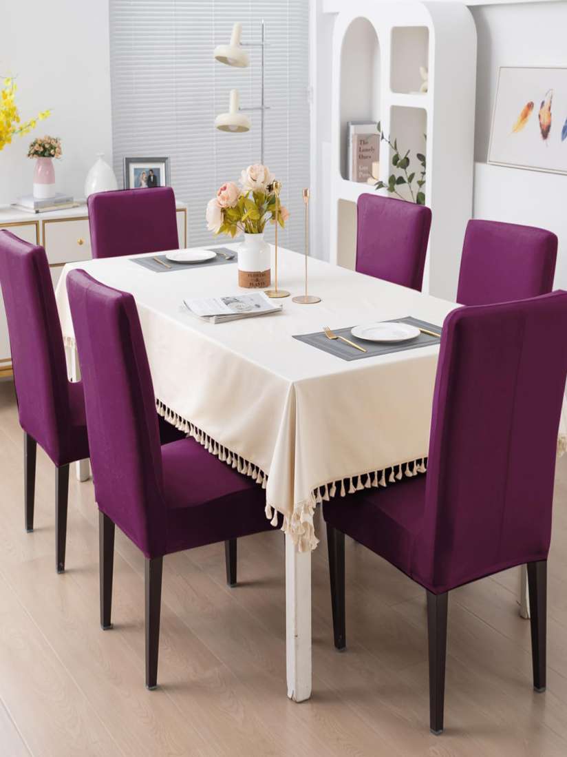 Buy HOKIPO 4 Pcs Purple 200 GSM Velvet Chair Covers Chair Cover for Unisex 26372320 Myntra