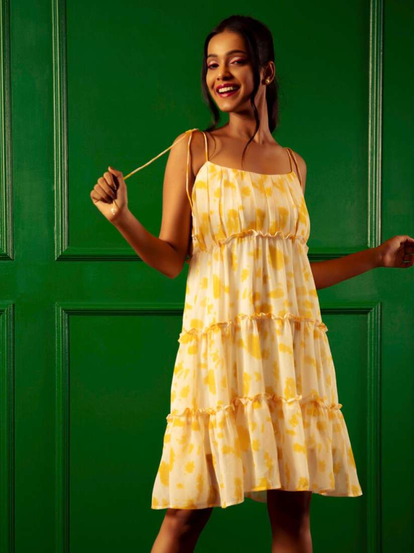 Yellow dress myntra on sale