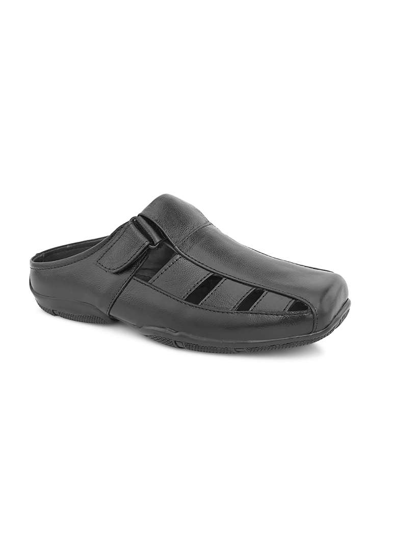 ELCANTO MAZZ Men's Premium Cowhide Leather 3-Strap Open Toe Flip Flop Slide  Sandal, Black, 8: Buy Online at Low Prices in India - Amazon.in