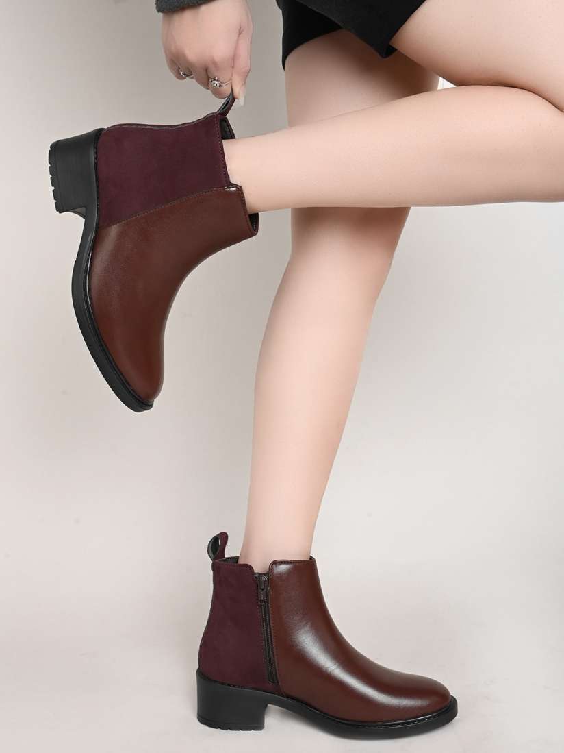 Buy The Roadster Lifestyle Co. Women Brown Mid Top Block Heel Regular Boots Boots for Women 26382534 Myntra