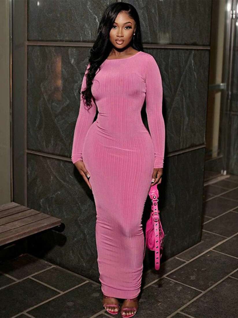 Buy StyleCast Pink Boat Neck Bodycon Maxi Dress Dresses for Women 26389796 Myntra
