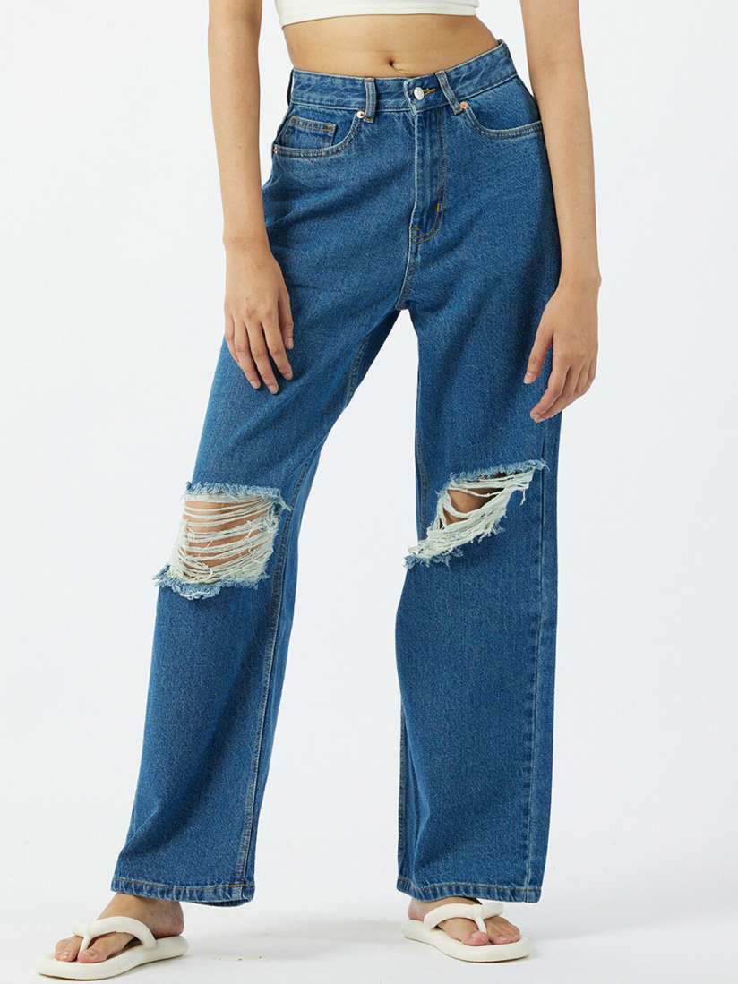 Koovs high waist jeans on sale
