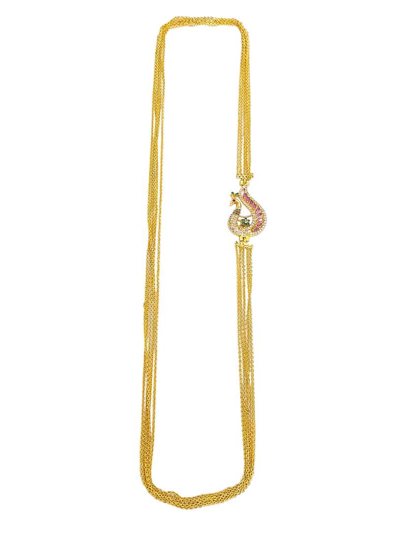 Buy GRIIHAM Gold Plated Cubic Zirconia Studded 5 Layer Mopu Chain Necklace and Chains for Women 26402026 Myntra