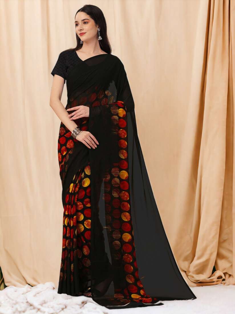Buy DIVASTRI Polka Dot Georgette Designer Saree Sarees for Women 26402680 Myntra
