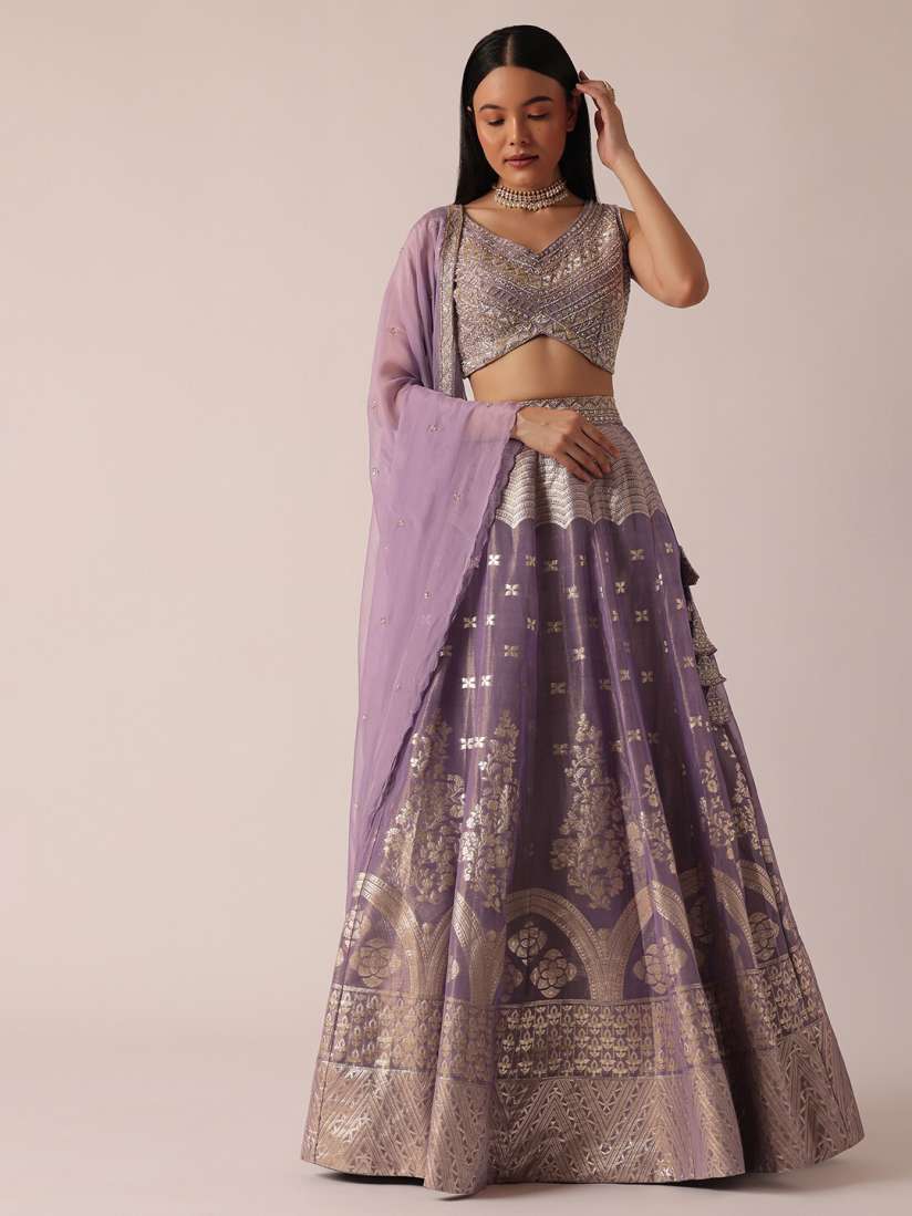 Buy KALKI Fashion Embellished Ready to Wear Banarasi Lehenga Blouse With Dupatta Lehenga Choli for Women 26403912 Myntra