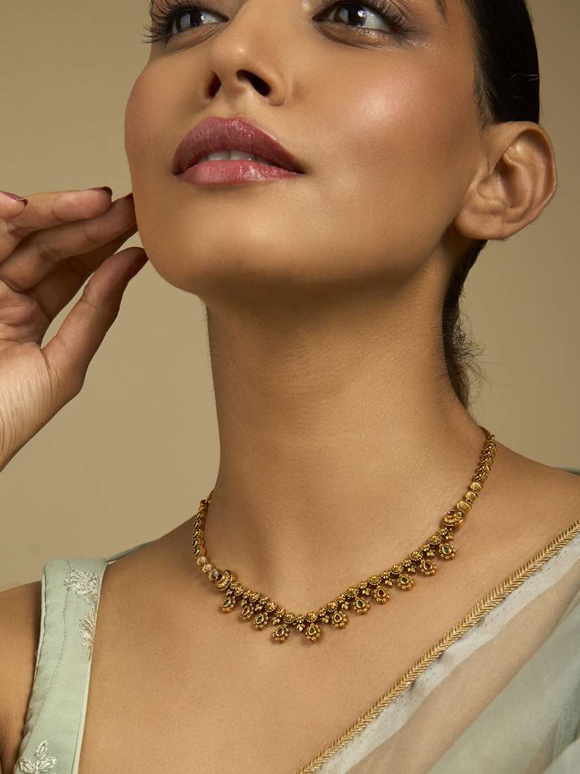 Buy Kushal s Fashion Jewellery Copper Gold Plated Artificial Stones Studded Necklace Necklace and Chains for Women 26406500 Myntra