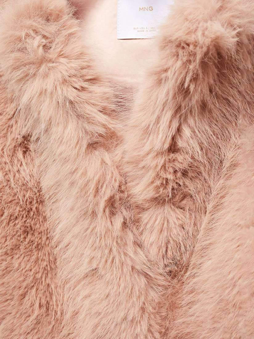 Mango pink fur coat hotsell