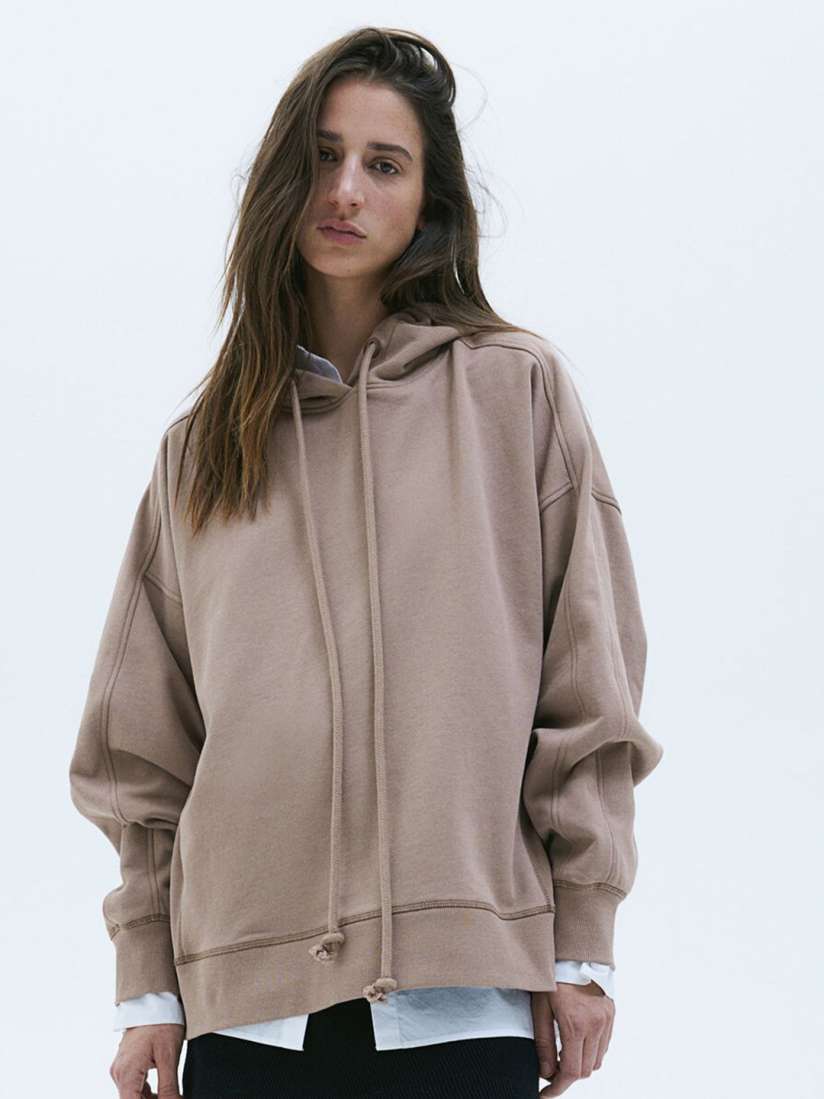 Buy H M Oversized Cotton Hoodie Sweatshirts for Women 26415372 Myntra