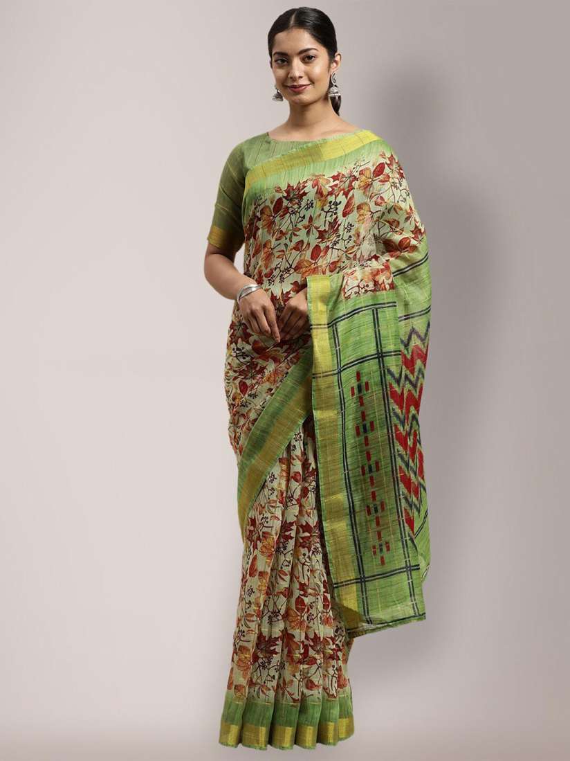 Myntra green saree top