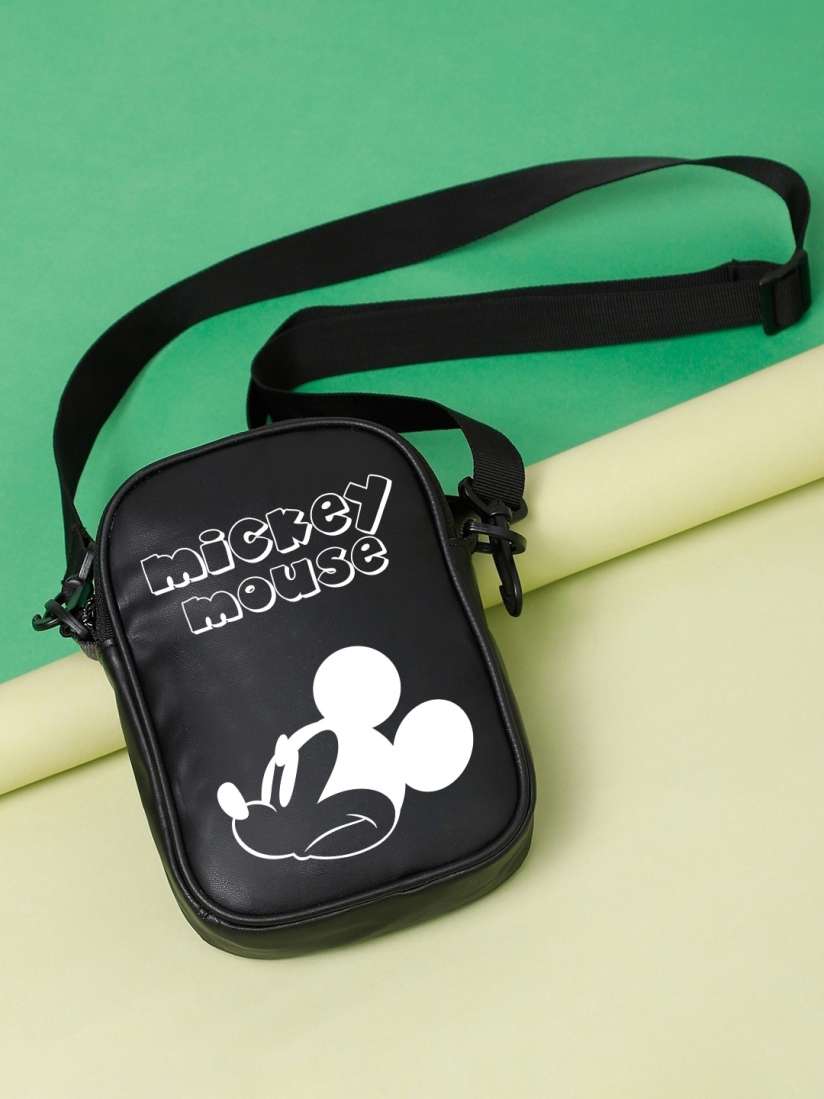 Buy Bewakoof Unisex Black Mickey Mouse Printed Structured Sling Bag Handbags for Unisex 26426338 Myntra
