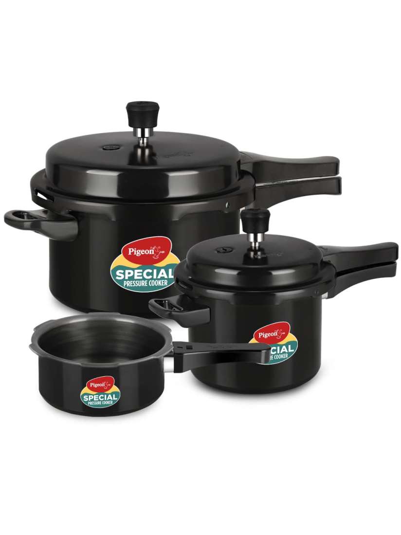Buy Pigeon Set of 3 Hard Anodised Outerlid Pressure Cookers with Induction base 2 3 5 L Pressure Cooker for Unisex 26426510 Myntra