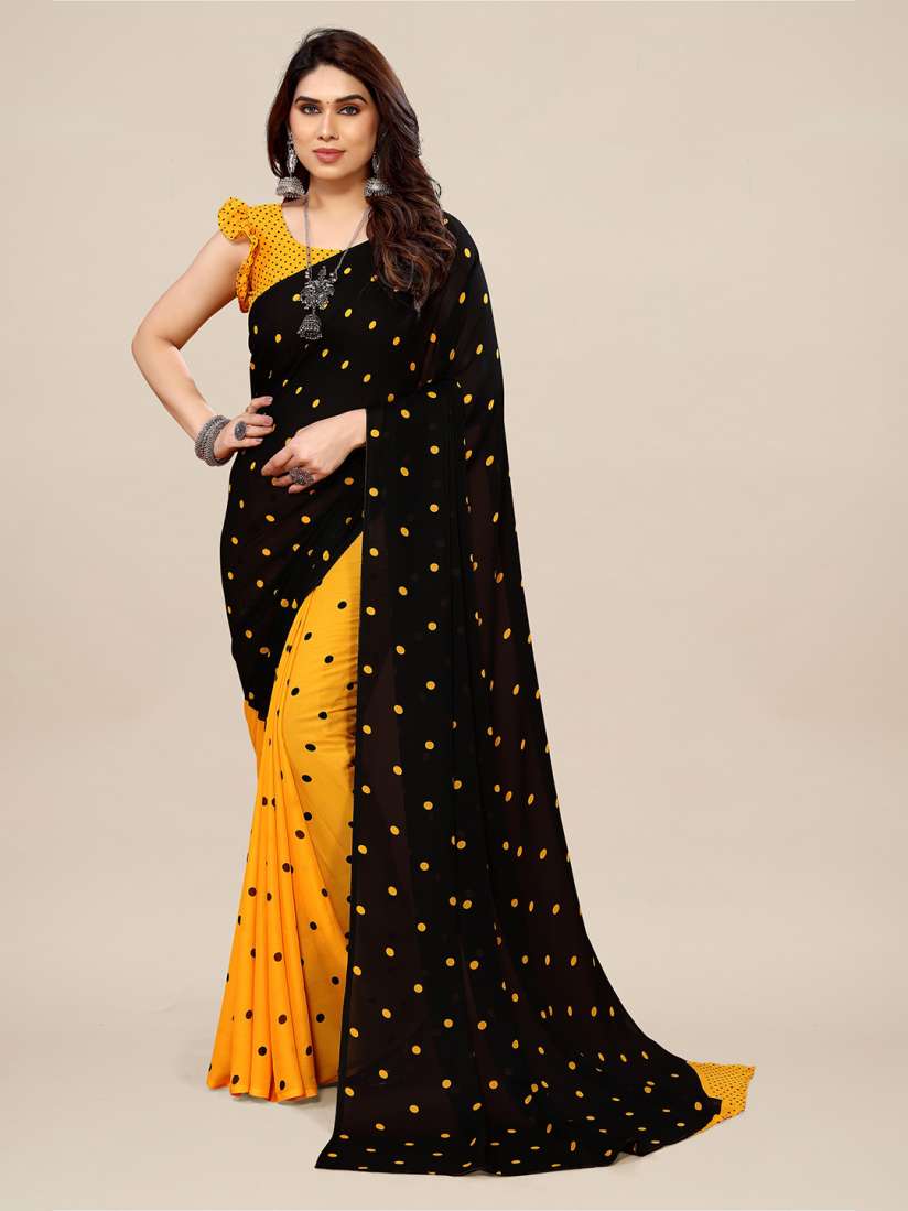 Buy ANAND SAREES Polka Dot Printed Pure Georgette Half Half Saree Sarees for Women 26430700 Myntra