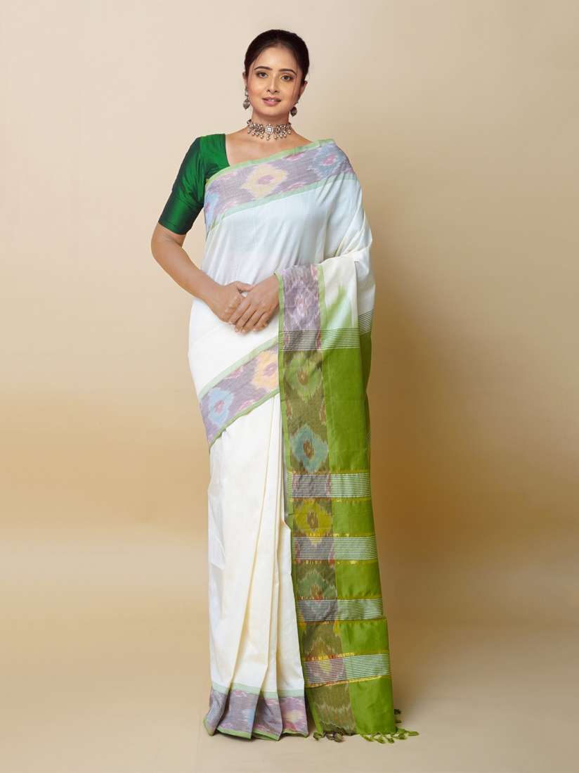 Buy Unnati Silks Woven Design Border Pochampally Cotton Silk Saree Sarees for Women 26430992 Myntra