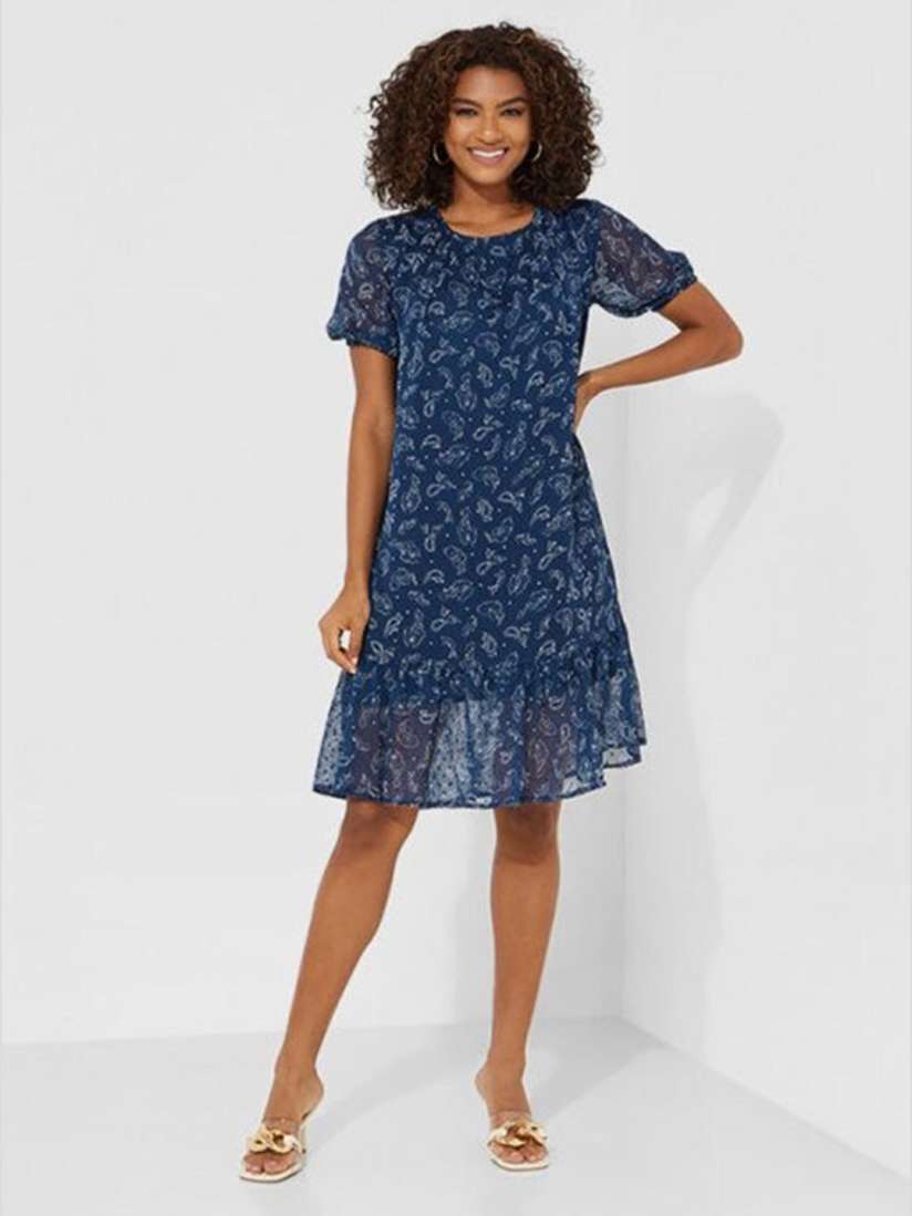Knee length one piece dress myntra hot sale