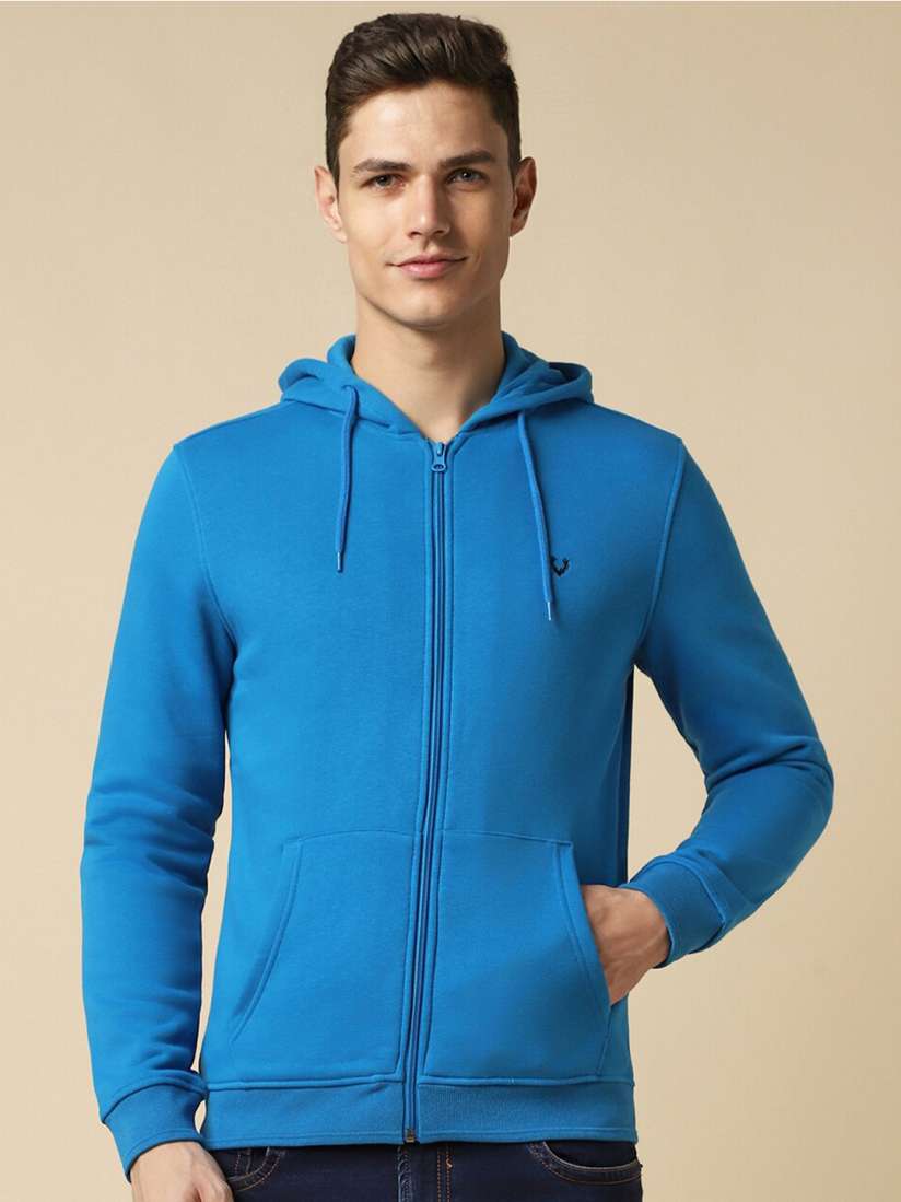 Buy Allen Solly Hooded Pure Cotton Front Open Sweatshirt Sweatshirts for Men 26453274 Myntra