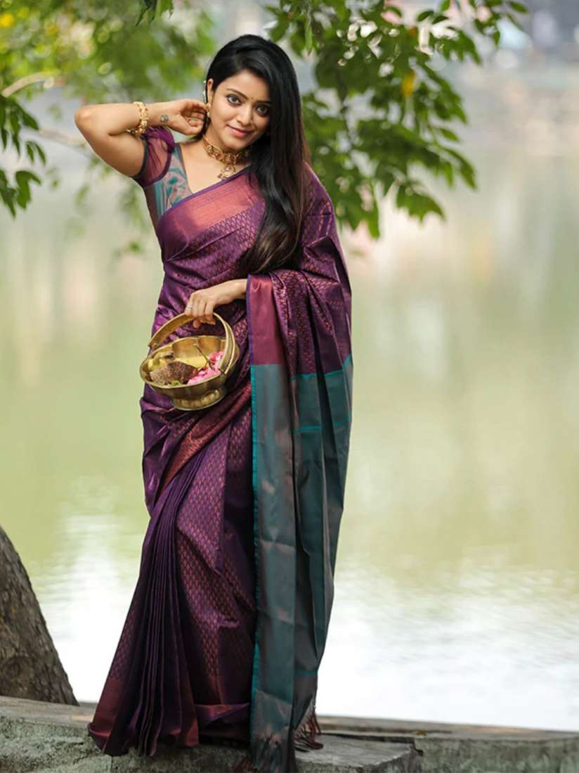 Buy Visit Wear Art Silk Kanjeevaram Saree Sarees for Women 26453724 Myntra