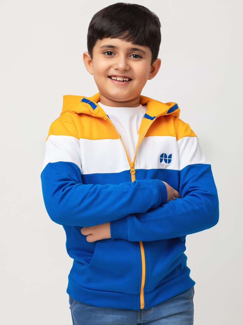Buy Purple United Kids Boys Colourblocked Hooded Fleece Jacket Jackets for Boys 26459644 Myntra