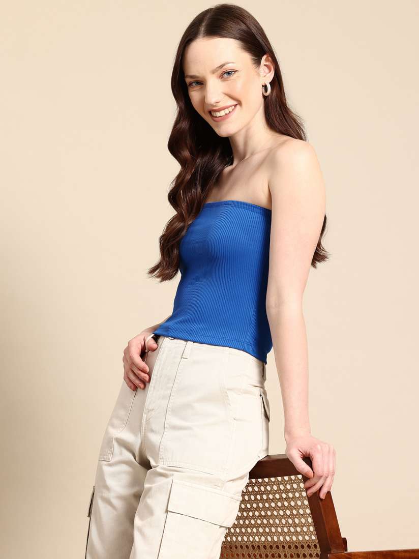 Buy Mast Harbour Ribbed Tube Top Tops for Women 26461800 Myntra