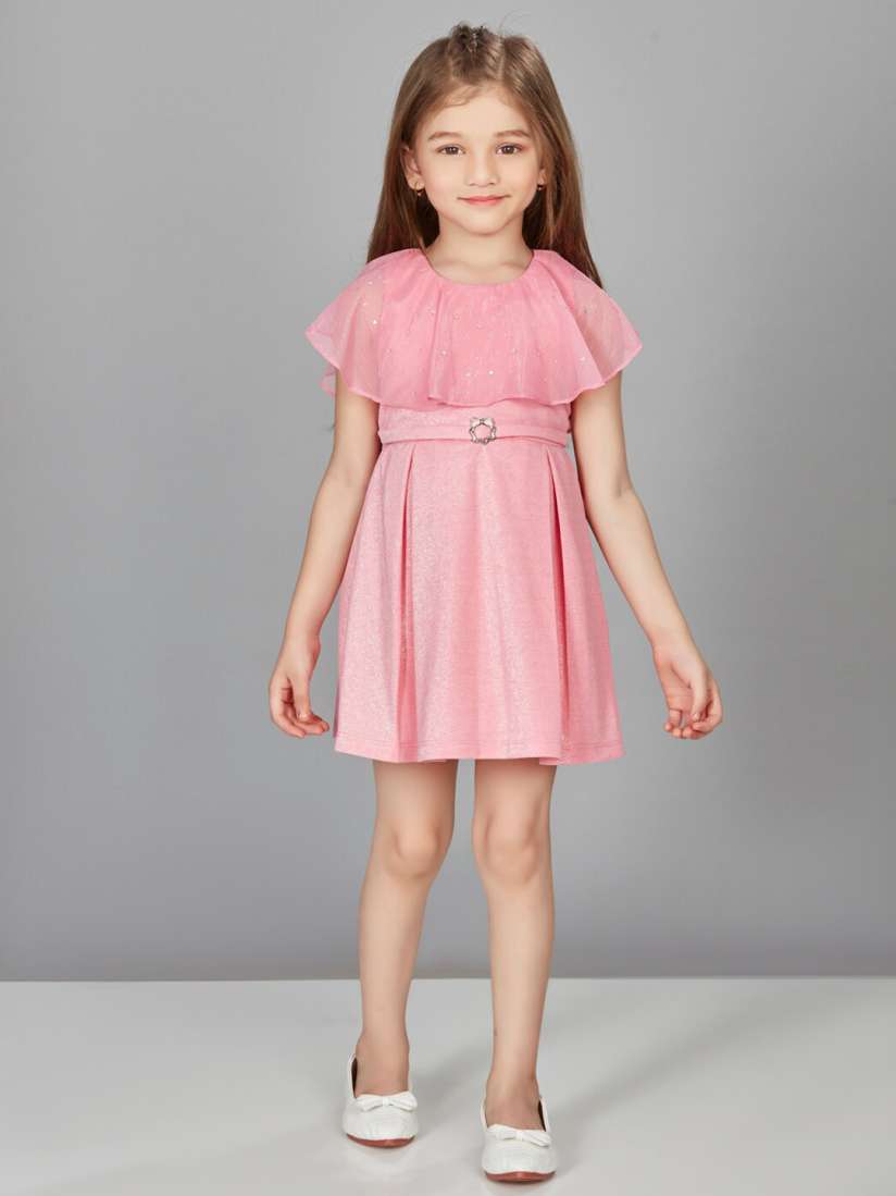 Buy Peppermint Girls Embellished Cape Sleeve Fit Flare Dress Dresses for Girls 26476868 Myntra