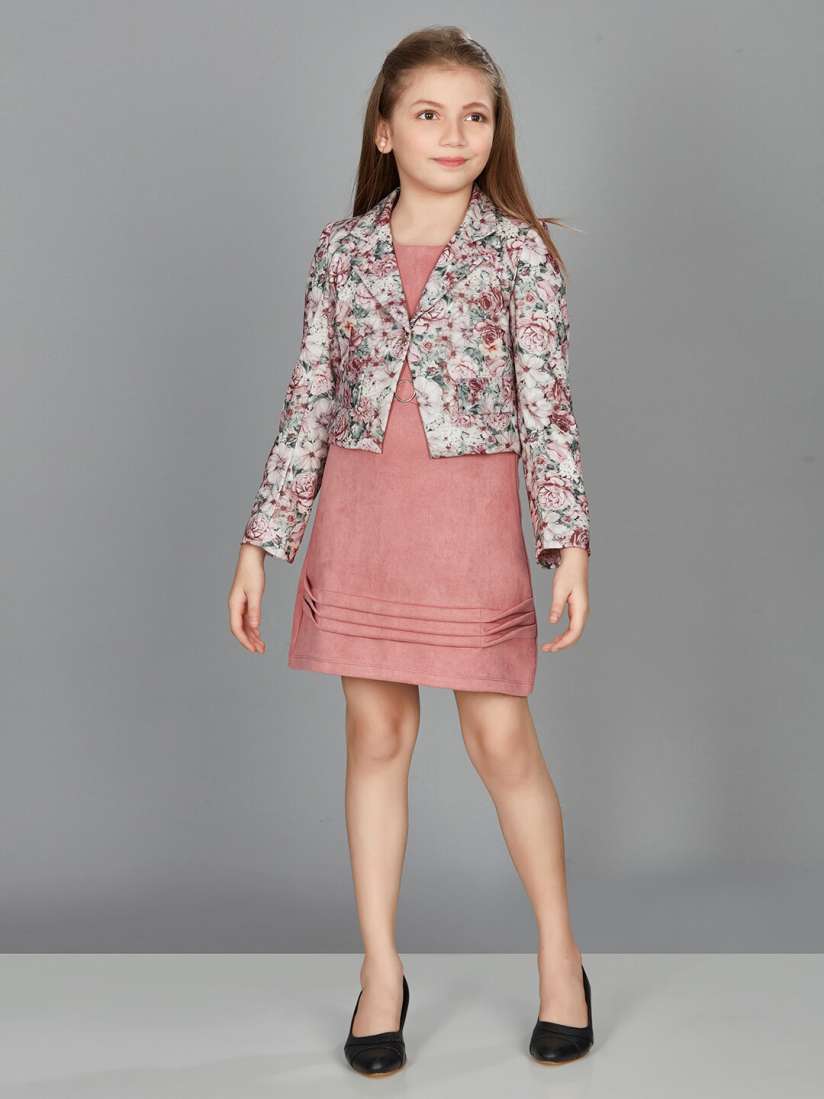 Buy Peppermint Girls Round Neck A Line Dress With Jacket Dresses for Girls 26476892 Myntra