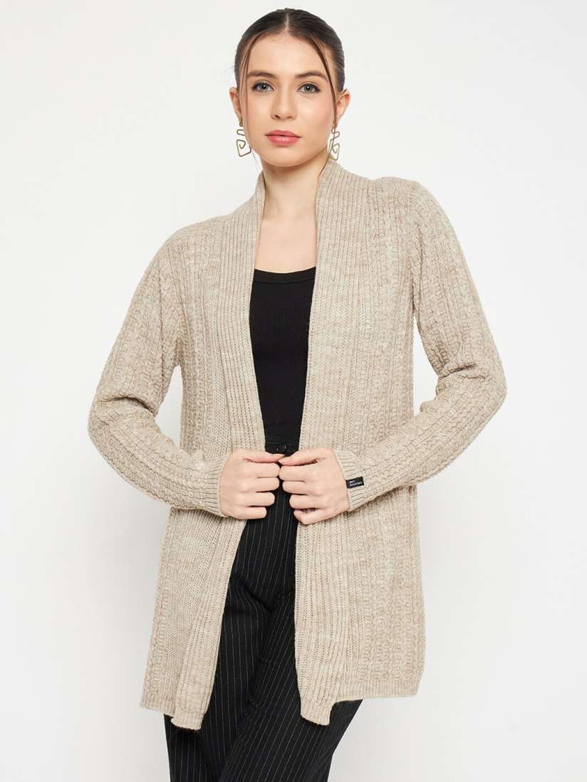Buy CREATIVE LINE Self Design Knitted Longline Woolen Shrug Shrug for Women 26481870 Myntra
