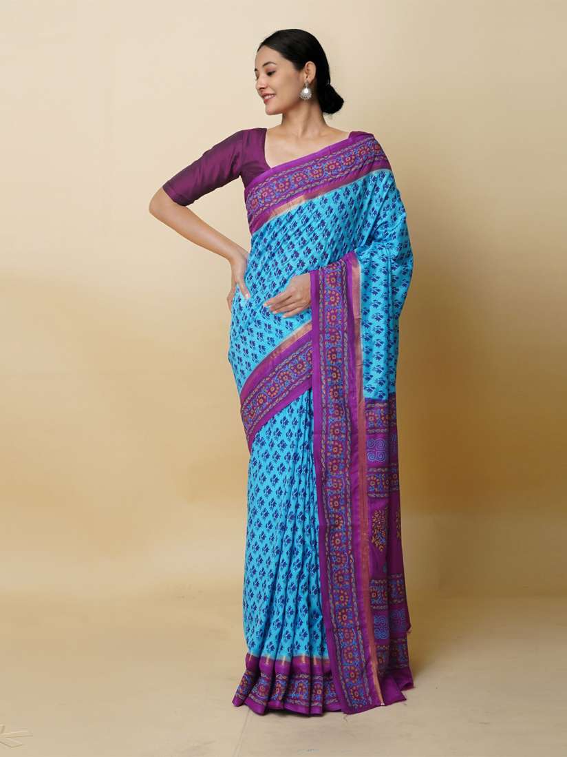 Buy Unnati Silks Ethnic Motifs Printed Zari Bangalore Soft Silk Saree Sarees for Women 26483108 Myntra