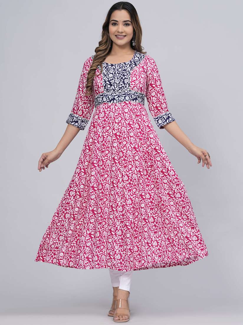 Buy Sanganeri Kurti Ethnic Motif Printed Anarkali Kurta Kurtas for Women 26486738 Myntra