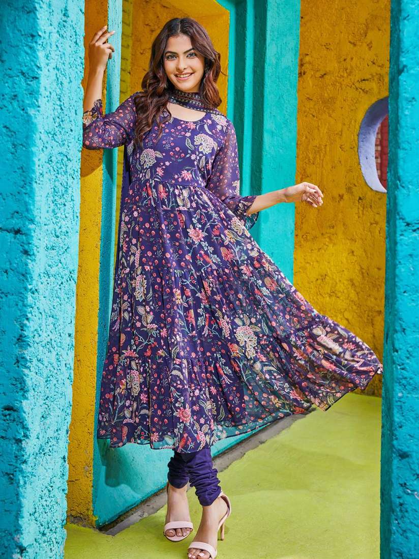 Biba blue anarkali outlet