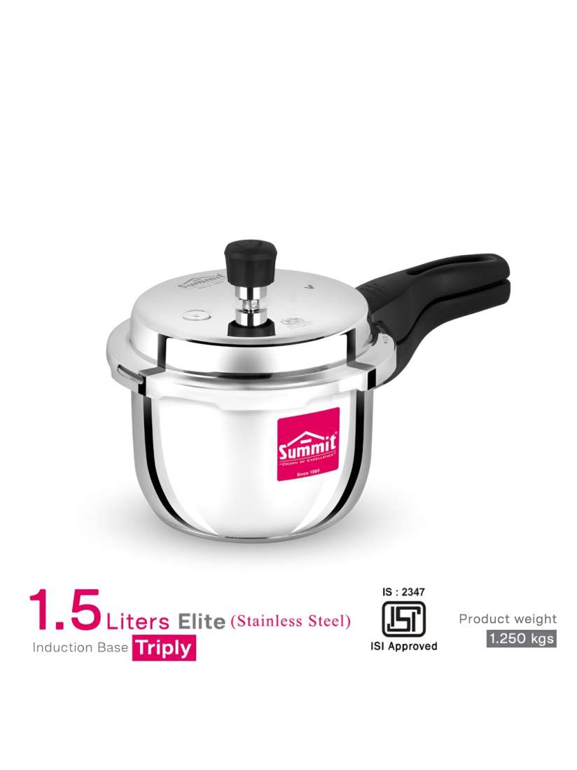 Buy SUMMIT Outerlid 1.5L Triply Induction Elite Stainless Steel Pressure Cooker Pressure Cooker for Unisex 26494904 Myntra