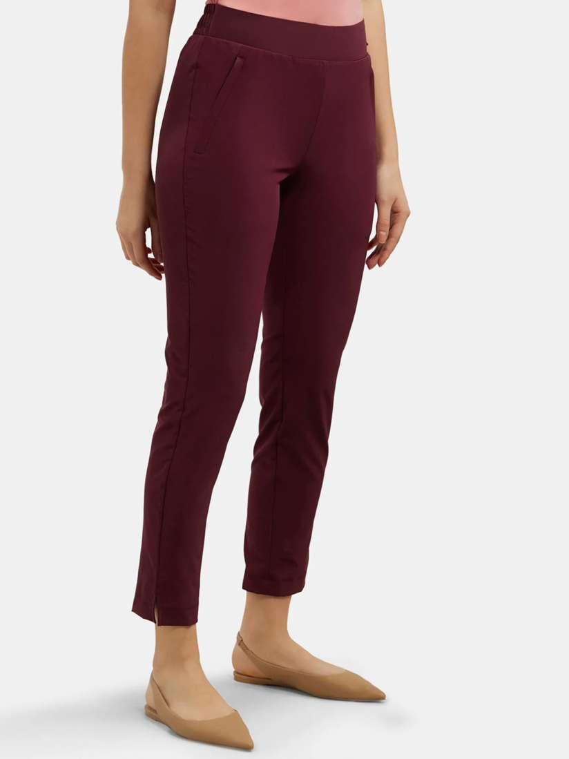 Buy Jockey Environment Friendly Recycled Microfiber All Day Pant with StayFresh Treatment IW35 Trousers for Women 26498136 Myntra