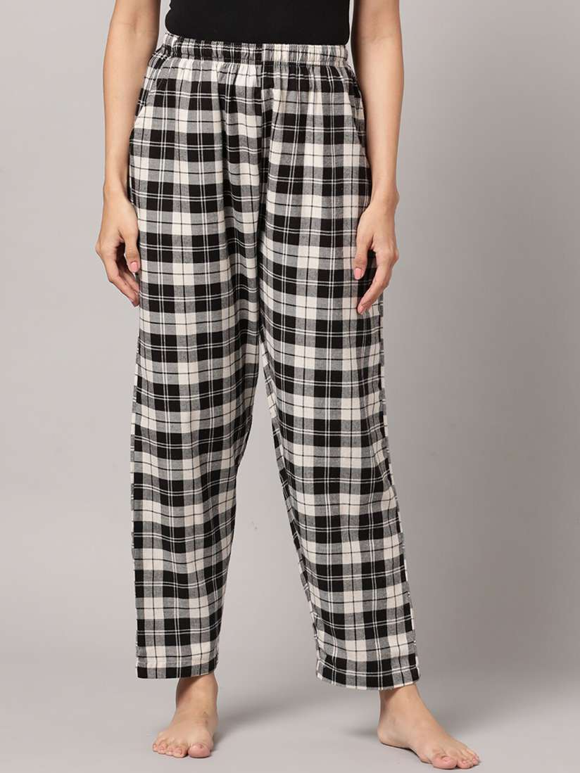 Buy Kryptic Women Checked Pure Cotton Lounge Pants Lounge Pants for Women 26504308 Myntra