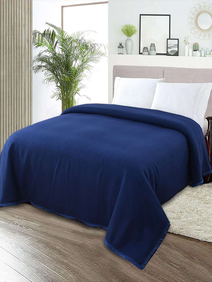 Buy MORADO Blue Fleece Heavy Winter 210 GSM Double Bed Blanket