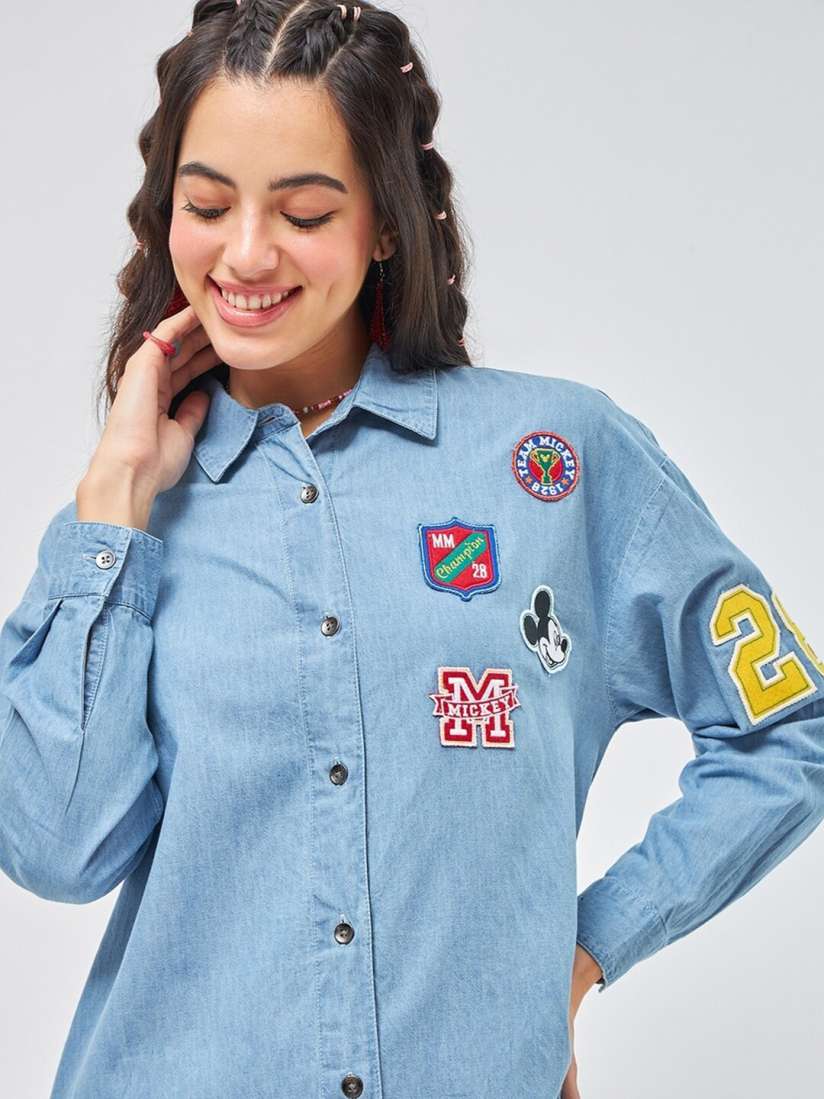 Disney denim shirt new arrivals