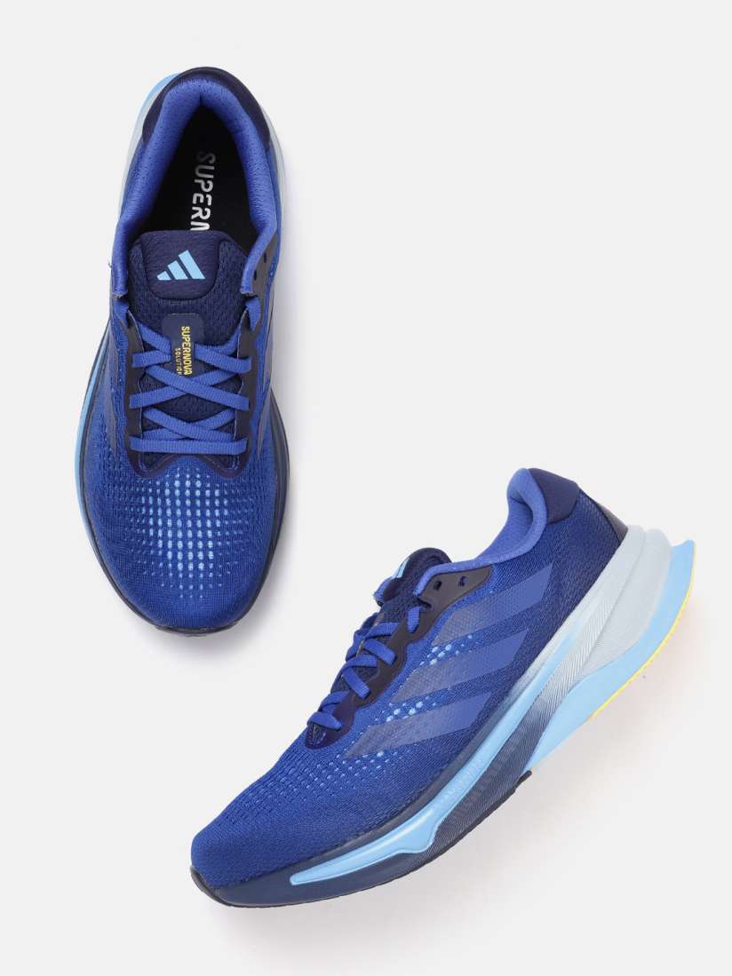 Adidas men blue running shoes discount