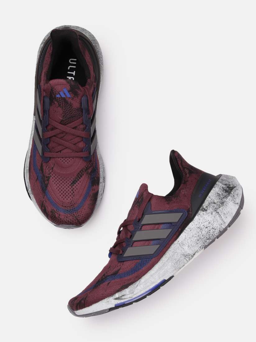 Buy ADIDAS Men Woven Design Round Toe Ultraboost Light Running Shoes with Striped Detail Sports Shoes for Men 26517788 Myntra