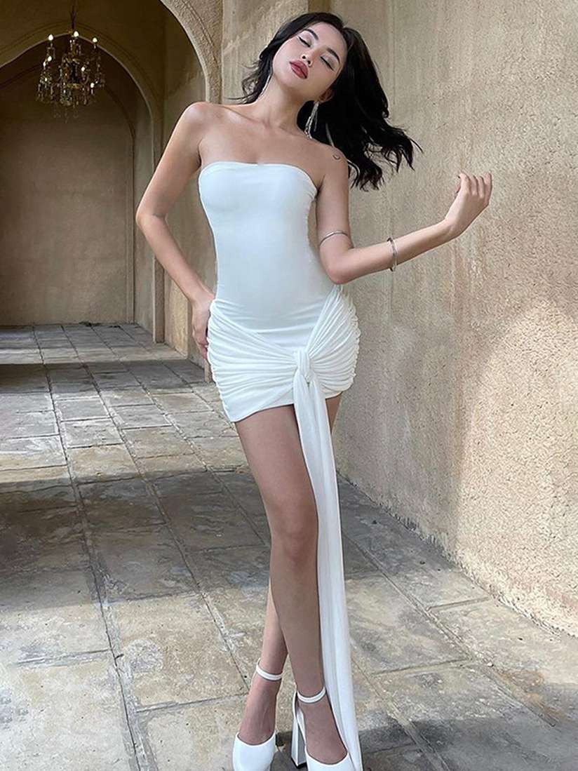 Buy LULU SKY Strapless Bodycon Mini Dress Dresses for Women 26523620 Myntra